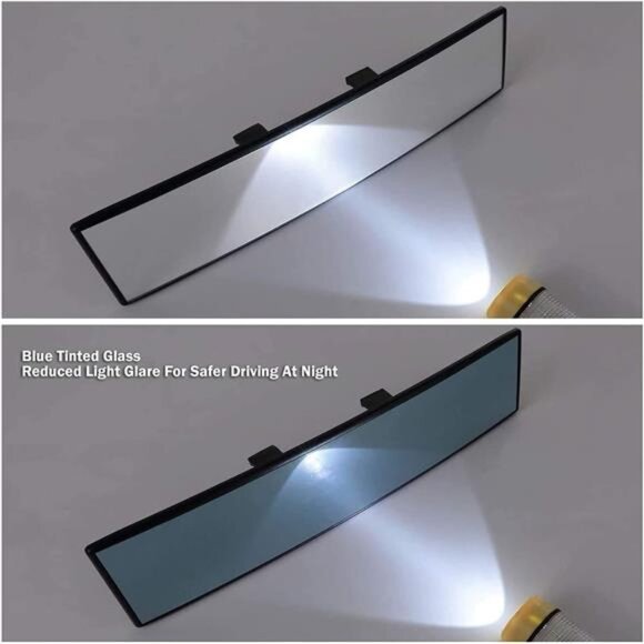 Universal Panoramic 12-Inch Rear View Mirror, Anti-Glare Wide Angle Car Rearview - Picture 4 of 7